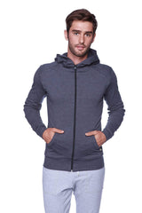 Figurbetonter Crossover Yoga Track Performance Hoodie (Anthrazit)