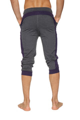 Pantalon de yoga à revers (gris anthracite avec aubergine)
