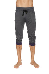Pantalon de yoga à revers (gris anthracite avec aubergine)