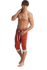 Pantalon de yoga à revers (Cinabre et gris)