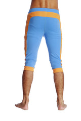 Yogahose mit Bündchen (Eisblau mit Orange)