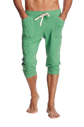 Pantalon de yoga à revers (vert bambou uni)