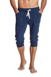 Pantalon de yoga à revers (bleu royal uni)