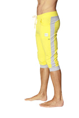 Pantalon de yoga à revers (Jaune tropical avec gris)