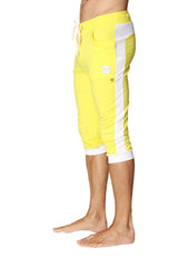 Pantalon de yoga à revers (Jaune tropical avec blanc)