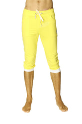 Pantalon de yoga à revers (Jaune tropical avec blanc)