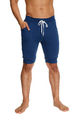 Short de yoga à revers (bleu royal)