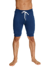 Short de yoga à revers (bleu royal)