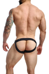Black dngeon c-ring jockstrap athletic briefs with supportive contoured design for enhanced comfort and fit