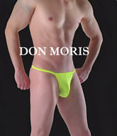 Bright neon green don moris solid tanga underwear lime dm100211 size l with smooth stretchy fabric design