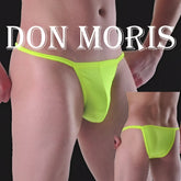 Neon green mesh thong underwear by don moris solid tanga lime dm100211 size l shown from the back side