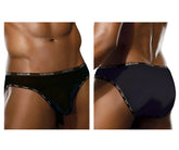 Black doreanse 1215-blk naked bikini men’s briefs with branded elastic waistband and side ties in black