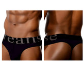 Black doreanse 1250-blk briefs with wide silver reanse elastic waistband for comfortable everyday wear