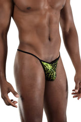 Doreanse 1260-prn space venom thong in neon green and black with a textured scale-like pattern