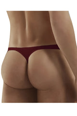 Doreanse 1280-BRD hang-loose thong in bordeaux made of smooth stretchy fabric shown from the back side