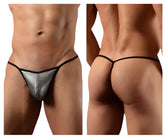 Doreanse 1300-clb disco thongs silver mesh thong with black trim showcasing stylish color circuit design