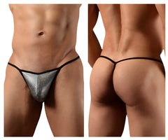 Doreanse 1300-clb disco thongs silver mesh thong with black trim showcasing stylish color circuit design