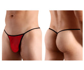 Doreanse 1306-red red mesh g-string thong with black trim showing front view lingerie underwear