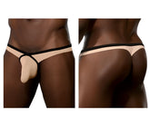 Beige and black thong with supportive contoured design in tan by Doreanse 1332-TAN loop thong front view