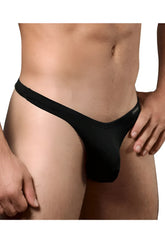 Black doreanse 1392-BLK euro thong in smooth stretchy fabric for men with a form-fitting design
