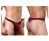 Doreanse 1392-brd euro thong in bordeaux with smooth stretchy fabric and small brand tag on the side