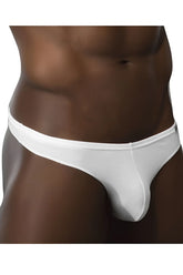 White Doreanse 1392-WHT euro thong with smooth fabric and a form-fitting design shown from the back side