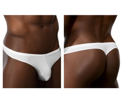 White Doreanse 1392 euro thong made of smooth stretchy fabric shown from the back side in a form-fitting style