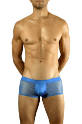 Doreanse 1588-blu mesh trunk in blue featuring a solid front panel and breathable mesh fabric for comfort