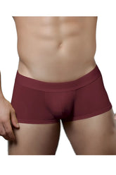 Doreanse 1760-BRD low-rise trunk in bordeaux with smooth, form-fitting fabric and elastic waistband for men