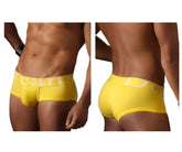 Bright yellow doreanse 1779-ylw pouch mini trunk men’s briefs with white jeans logo on the waistband