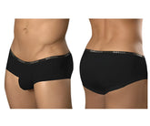 Black doreanse 1781-BLK naked mini trunk briefs with a subtle elastic waistband featuring white brand lettering