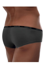Dark gray doreanse 1781-smk naked mini trunk briefs with black elastic waistband and white brand lettering