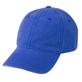 E-FLAG Vintage Pigment-Dye royal blue baseball cap on a white background.