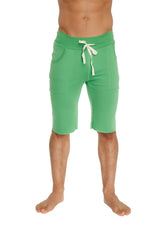 Eco-track short bamboo green athletic shorts with white drawstring and side pockets for active wear