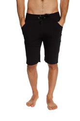 Eco-track short black drawstring shorts with relaxed fit and side pockets made from eco-friendly material