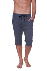 Eco-track short charcoal heathered fabric shorts with black drawstring waistband and side pockets for activewear