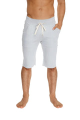 Eco-track short heather grey light gray soft textured shorts with drawstring waistband and two side pockets