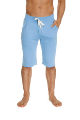 Eco-track short ice blue soft fabric shorts with white drawstring and side pockets for casual wear
