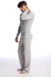 Gray eco track and yoga sweat pant set in soft fabric with a relaxed fit perfect for casual and active wear