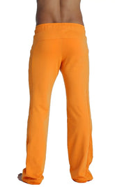 Bright orange eco-track and yoga sweat pant with loose fit and elastic waistband for comfortable activewear