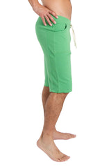 Edge eco-track short bamboo green mid-thigh length shorts with drawstring waist and two side pockets