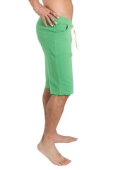 Edge eco-track short bamboo green mid-thigh length shorts with drawstring waist and two side pockets