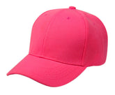 Epoch plain bright pink baseball cap isolated on white.