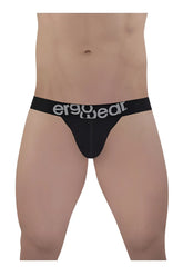 Black ergoWear ew1483 max cotton bikini briefs with ergonomic design and silver ergo wear logo on waistband
