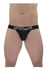 Black ergoWear ew1483 max cotton bikini briefs with ergonomic design and silver ergo wear logo on waistband