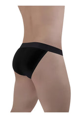 Black smooth-textured briefs with wide waistband made from cotton by ergowear ew1483 max bikini in black