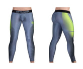 Gray and neon green ergowear ew1604 max se athletic leggings with textured form-fitting design for activewear