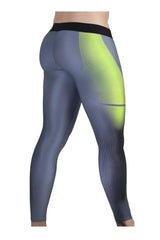ErgoWear ew1604 max se gray and neon yellow athletic leggings with black waistband designed for active use