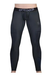 Black ergowear ew1606 max se compression leggings in dark gray with subtle textured pattern and logo on waistband