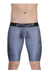Gray ergo wear ew1609 max se athletic shorts with ergonomic compression and black waistband with mesh side panels